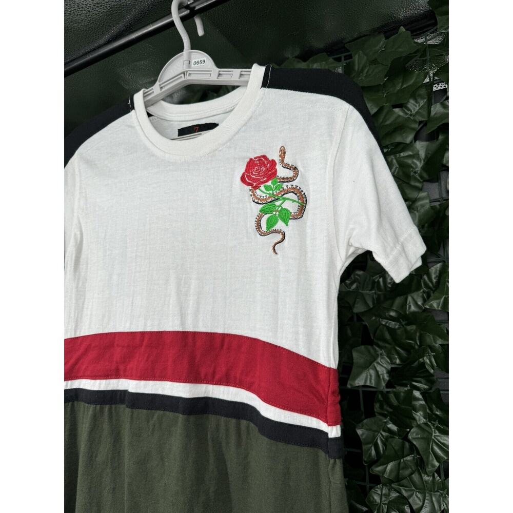 Boys Kids 7 SEVEN SOULS Short Sleeve Pocket T-Shirt Tee Sz Medium (10/12) Zipper - Picture 3 of 6